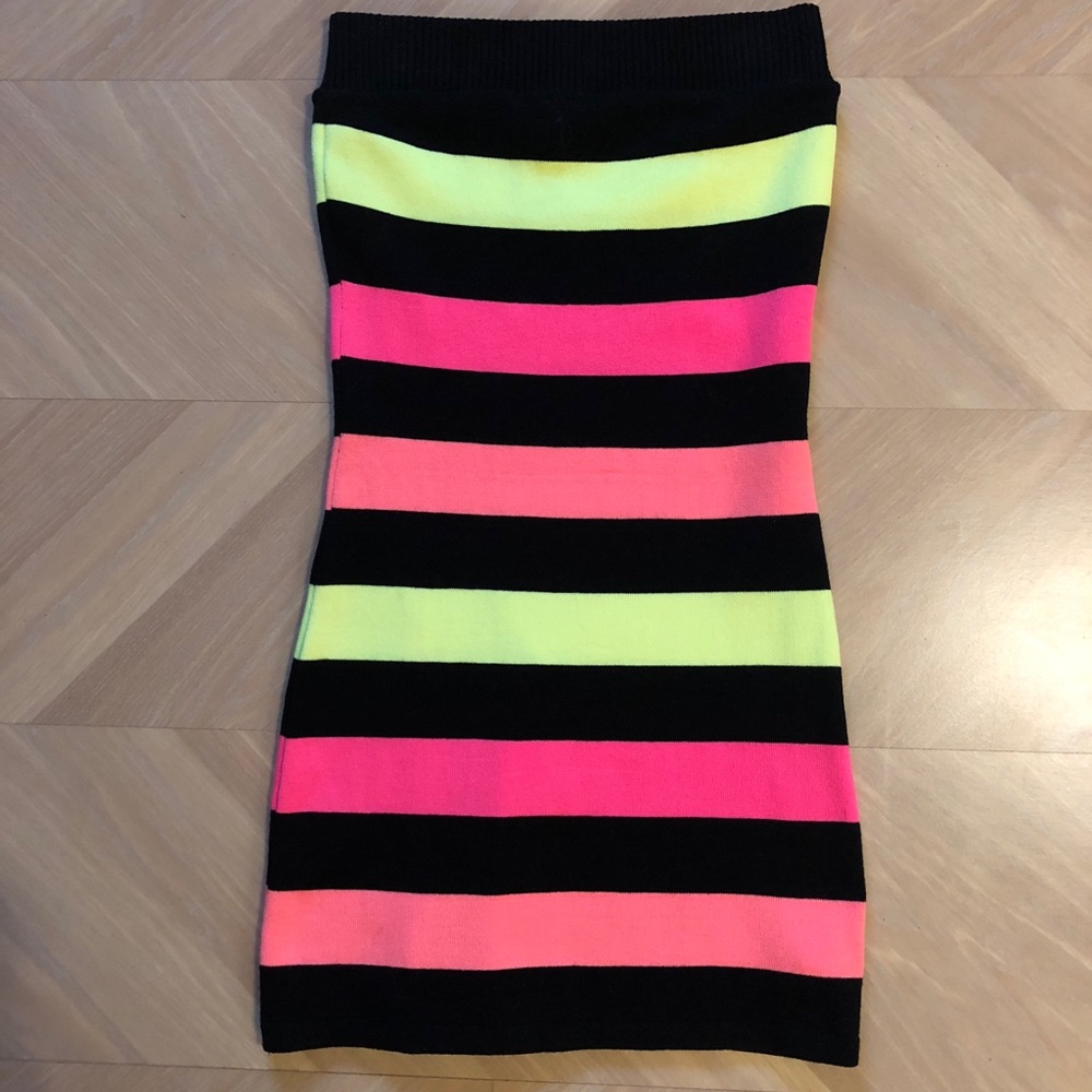 Neon Stripe Body Contour Dress